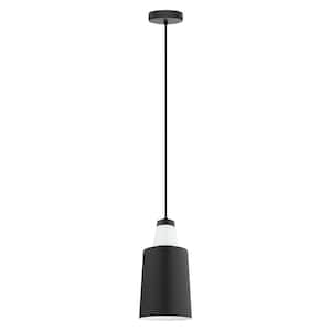 Tabanera 6.25 in. W x 72 in. H 1-Light Black Pendant Light with Metal Shade