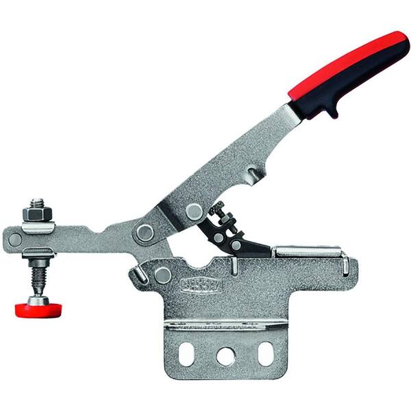 BESSEY Auto-Adjust 0.8125 in. Capacity Toggle Clamp with Vertical Handle and Flanged Base, 1-1/4 in. Throat Depth