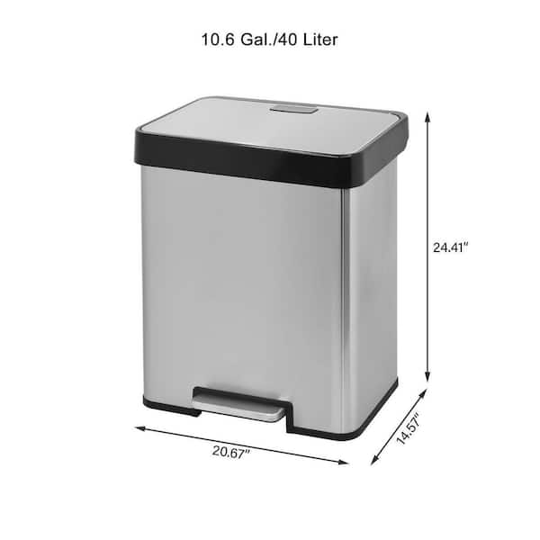 Slim kitchen bin 40L,10L or both Strong steel bins for kitchen and