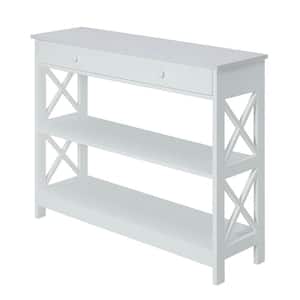 Oxford 40 in. White Standard Rectangle Wood Console Table with 1-Drawer
