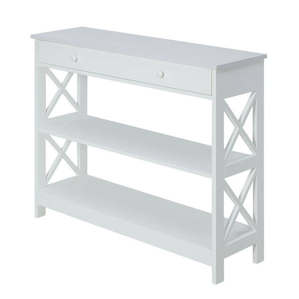 Convenience Concepts Oxford 40 In White Standard Rectangle Wood Console Table With 1 Drawer S20 219 Standard Rectangle Wood Console Table, Convenience Concepts Omega 1 Drawer Console Table