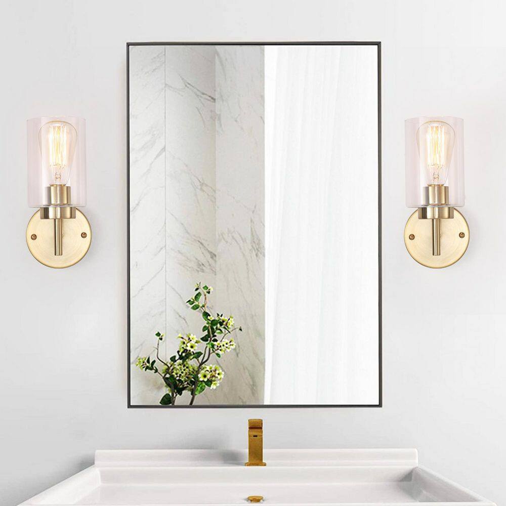 4.72 in. 1-Light Golden Wall Sconce with Clear Glass Shade, Modern Indoor Wall Light Fixture for Hallway Bathroom price history on PriceWatchPro