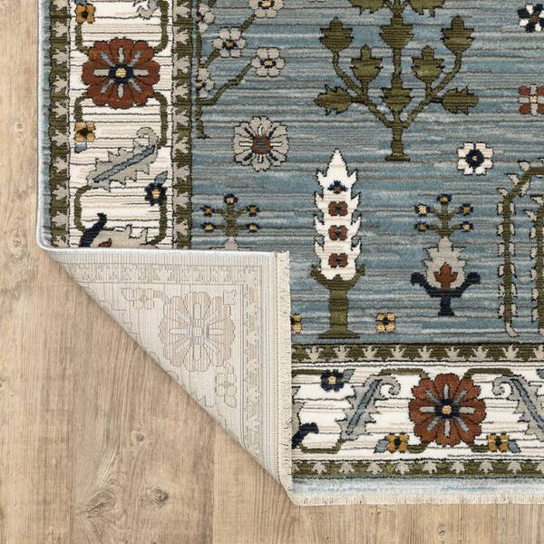 AVERLEY HOME Key Blue/Green 8 ft. x 11 ft. Traditional Oriental