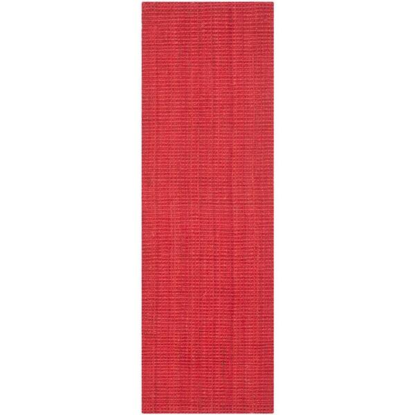 SAFAVIEH Natural Fiber Red 2 ft. x 9 ft. Solid Runner Rug