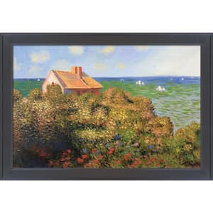 Fisherman's Cottage by Claude Monet Gallery Black Framed Architecture Oil Painting Art Print 28 in. x 40 in.