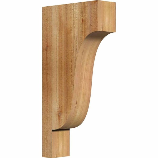 Ekena Millwork 4 in. x 12 in. x 24 in. Western Red Cedar Newport Rough Sawn Corbel