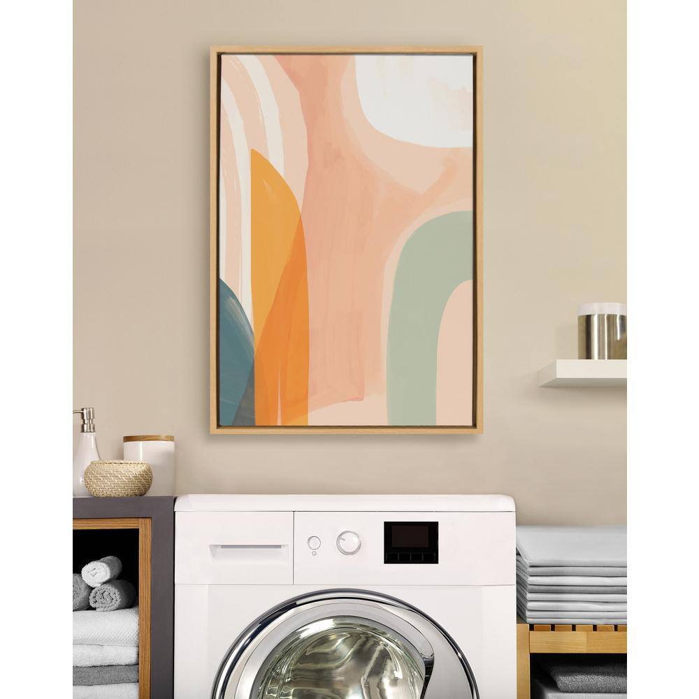 Sunrise Over Marrakesh Abstract Canvas Print with Natural Frame