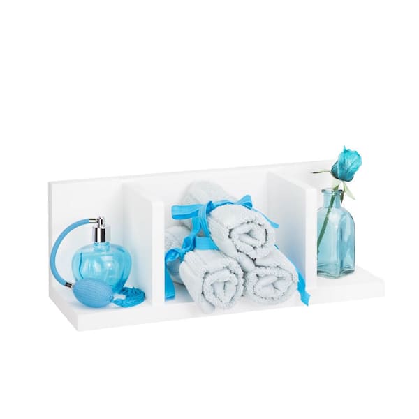 Honey-Can-Do 5.9 in. x 5.9 in. Sectioned White Wall Shelf Decorative Shelf
