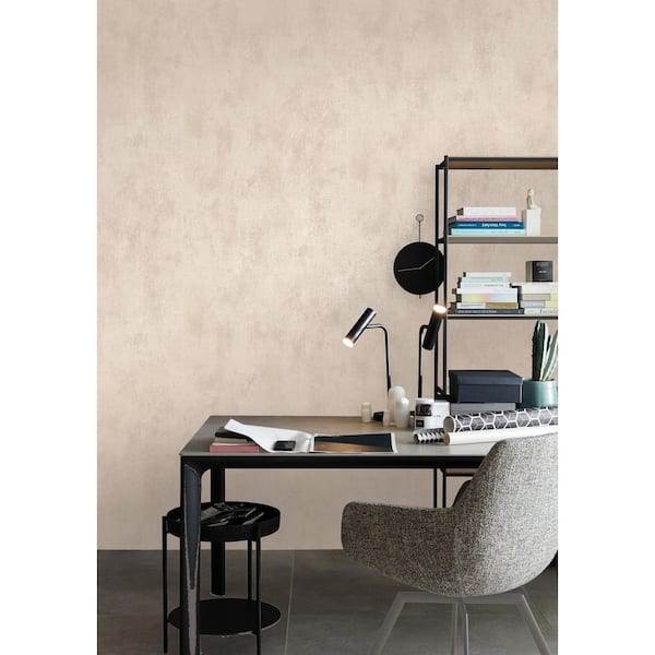 Textures Collection Beige Plain Texture Matte Finish Vinyl on Non-Woven Non-Pasted Wallpaper Roll