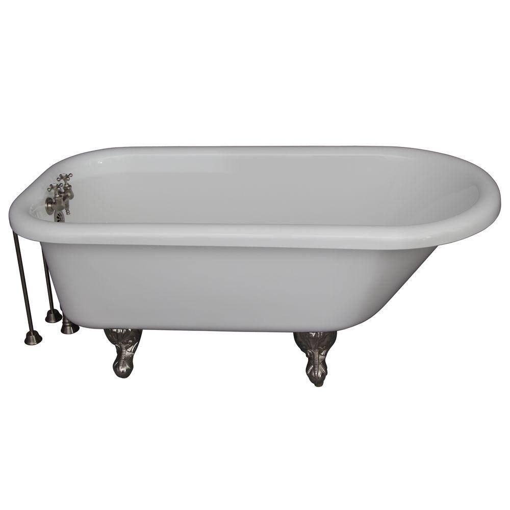 60'' White Acrylic Clawfoot Freestanding Soaking Bathtub