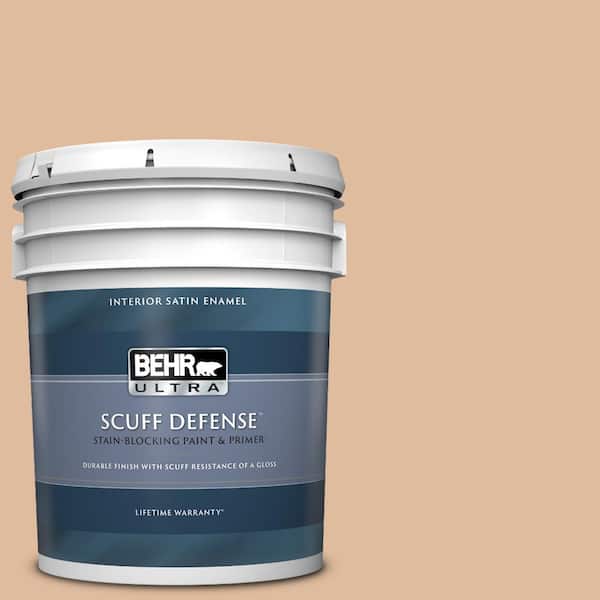 BEHR ULTRA 5 gal. Home Decorators Collection #HDC-CT-04 Chic Peach Extra Durable Satin Enamel Interior Paint & Primer