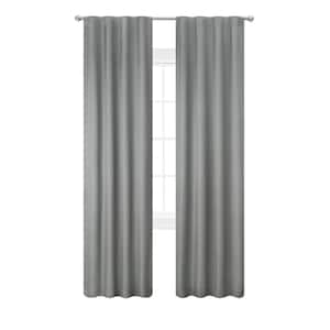 Ultimate Charcoal Blackout Back Tab Curtain - 38 in. W x 84 in. L (2-Panels)
