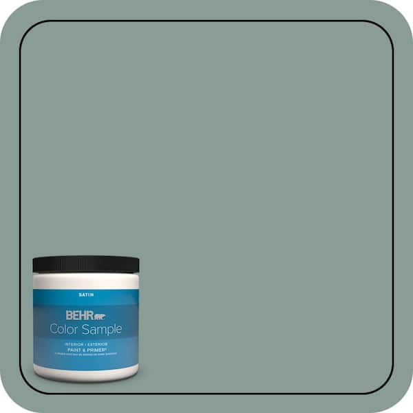 BEHR PREMIUM PLUS 8 oz. #490F-5 Cloud Burst Satin Enamel Interior/Exterior Paint & Primer Color Sample