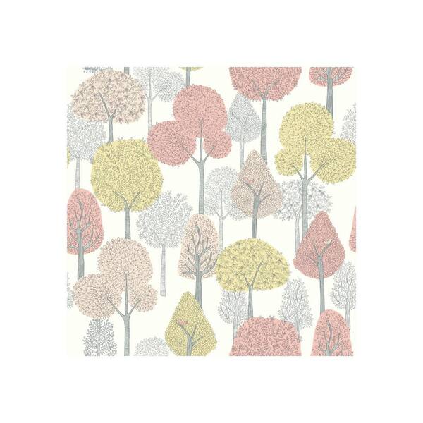 York Wallcoverings Baby & Kids Treetops Pinks /Yellows Paper Strippable Roll (Covers 56 sq. ft.)