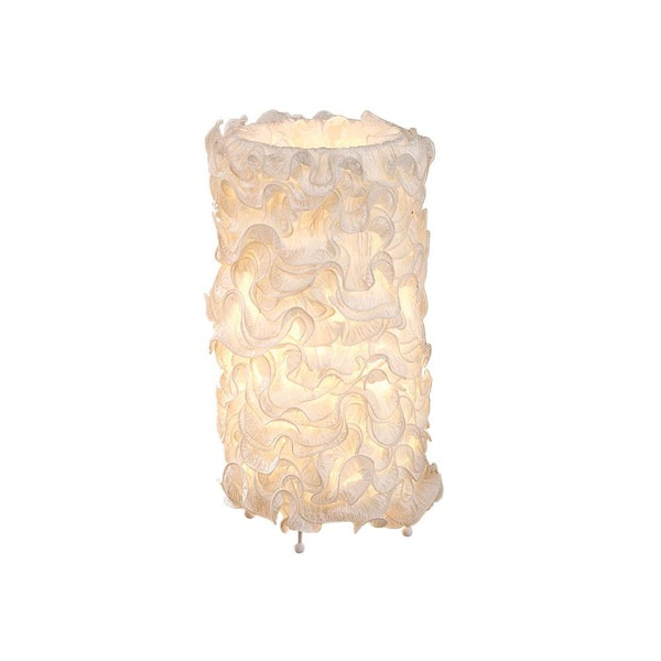 Lumisource 18 in. Ivory Linen Indoor Table Lamp with Fabric Shade