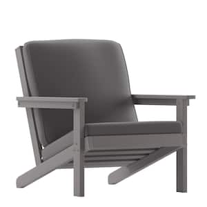 Gray Resin Outdoor Lounge Chair in Gray