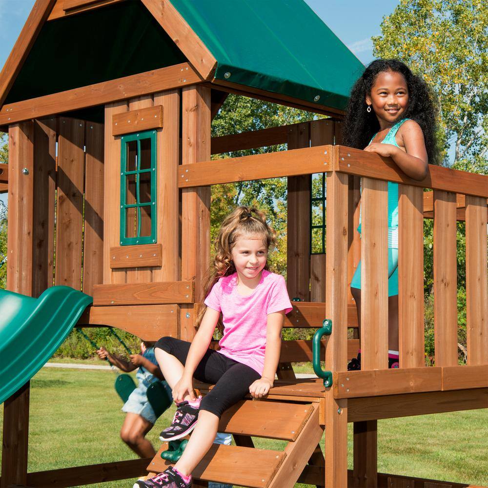 Knightsbridge Plus Large Wooden Swing Set with Canopy Roof