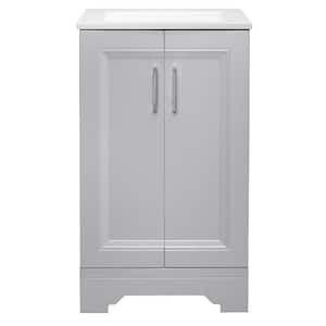Willowridge 18.5 in. W Bath Vanity in Dove Gray with Cultured Marble Vanity Top in White with White Sink