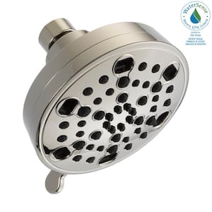 5-Spray Patterns 2.00 GPM 4.19 in. Wall Mount Fixed Shower Head with H2Okinetic in Polished Nickel