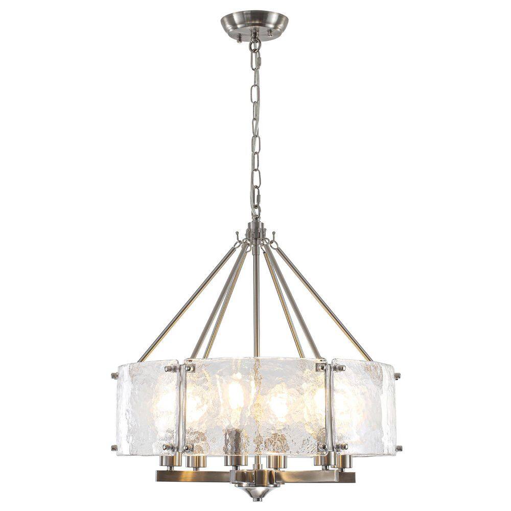 19.69 inch 6-Light Nickel Modern Chandelier with Clear Glass Shade Height Adjustable Pendant Light for Kitchen Island price history on PriceWatchPro