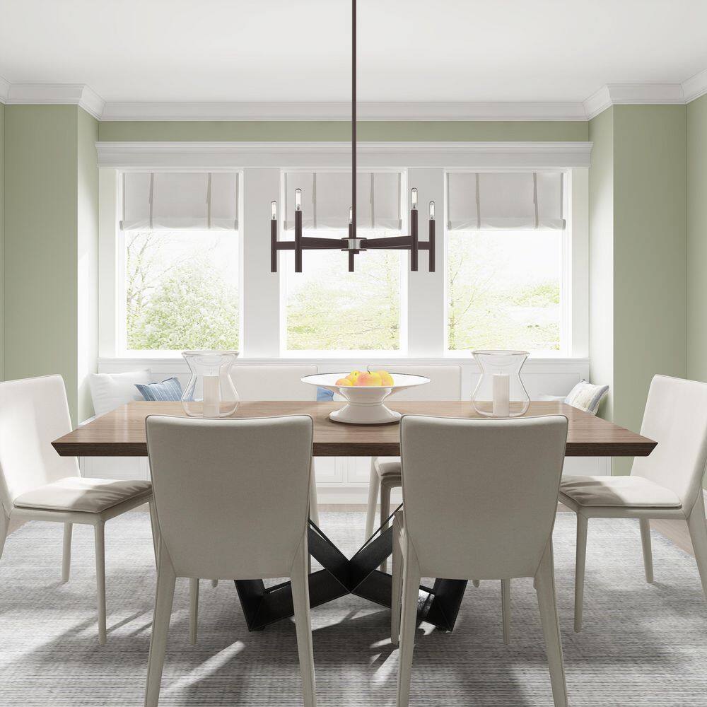 Bronze 5-Light Mid-Century Modern Chandelier
