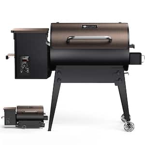 456 sq. in. Wood Pellet Grill and Smoker in Bronze with Foldable Legs