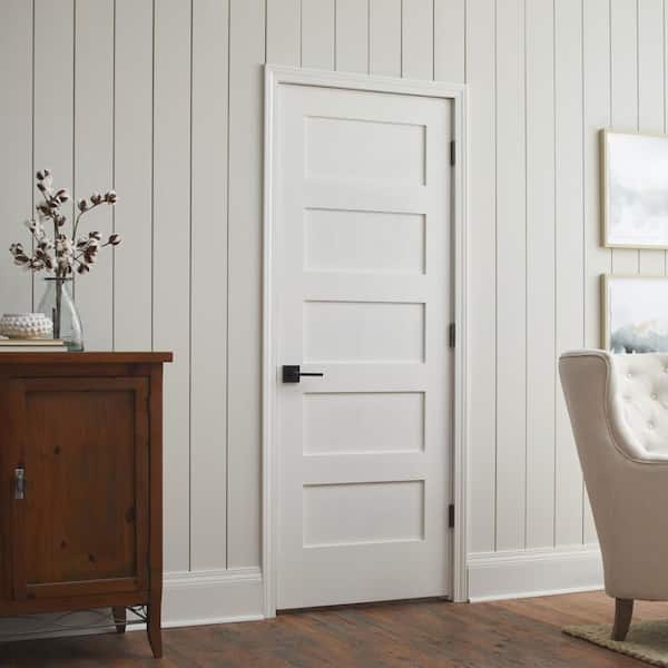 MMI DOOR Shaker Flat Panel 34 in. x 80 in. Left Hand Solid Core