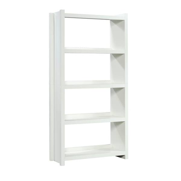 Unbranded 68.35 in. White Wood 5-shelf Accent Bookcase with Open Back