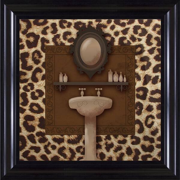 PTM Images 15-1/4 in. x 15-1/4 in. "Leopard Bath B" Framed Wall Art