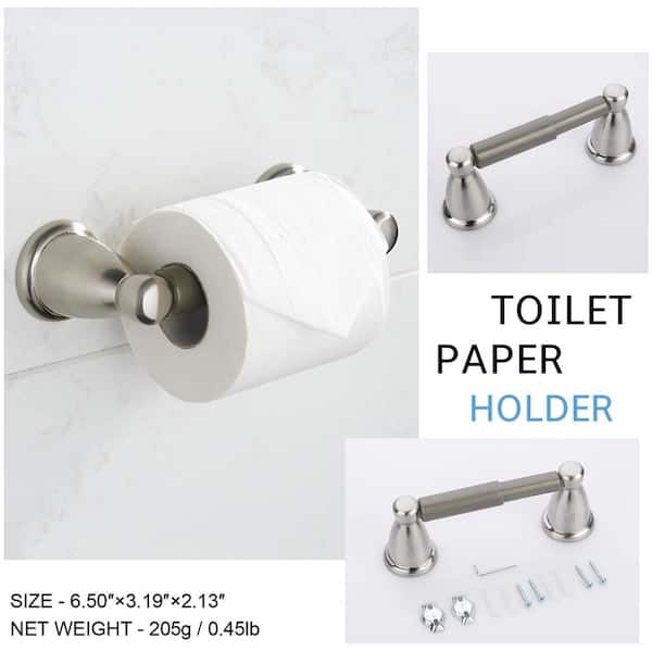 Bathroom Hardware Set, 7 Pieces Bathroom Accessories Set Includes 24 Towel  Bar, Toilet Paper Holder, Towel Ring, Robe Hook, Brushed Nickel & Stainless  Steel, Wall Mounted Bathroom Towel Rack Set 