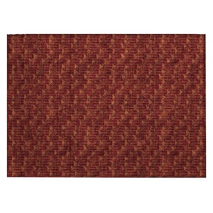Chantille ACN514 Burgundy 1 ft. 8 in. x 2 ft. 6 in. Machine Washable Indoor/Outdoor Geometric Area Rug