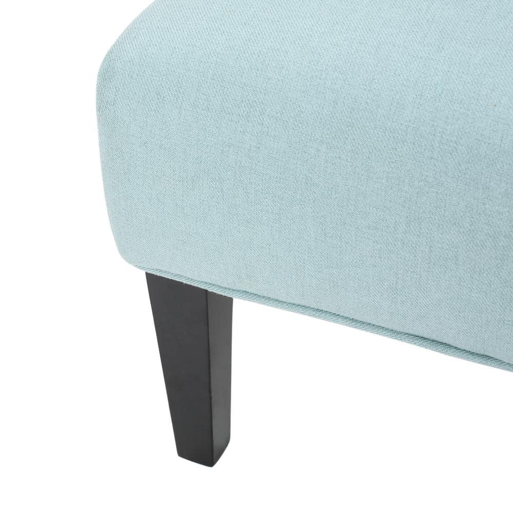 Light Blue and Matte Black Handcrafted Wood Slipper Chair Set