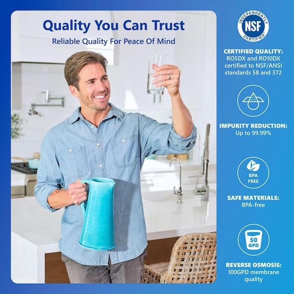 Express Water Reverse Osmosis 5 Stage Water Filtration System – NSF Certified – Faucet, Tank and 4 Filters – 100 GPD Express Water Reverse Osmosis 5 Stage Water Filtration System – NSF Certified – Faucet, Tank and 4 Filters – 100 GPD