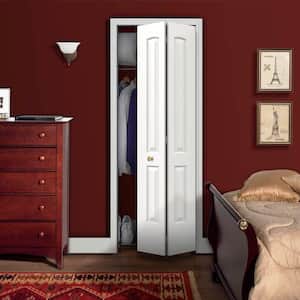 24 in. x 80 in. Continental White Painted Smooth Molded Composite MDF Closet Bi-fold Door