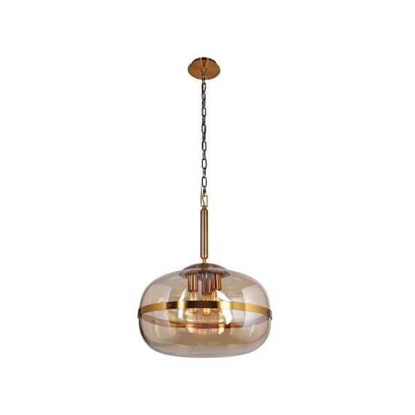 Eurofase Nottingham 3-Light Ancient Brass Pendant with Champagne Tinted Glass Orbs