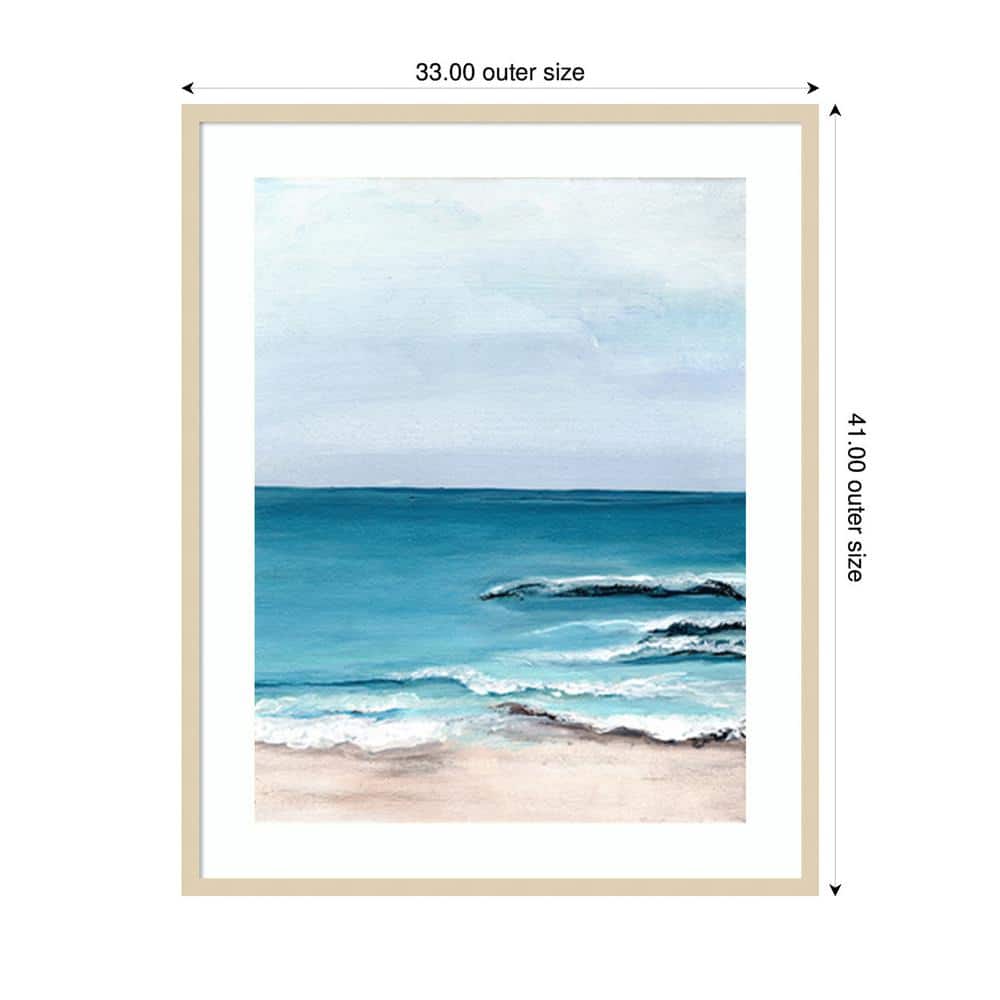 Oceanside View I 33"x41" Svelte Natural Framed Wall Art