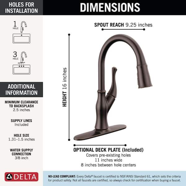 Delta Faucet Ophelia Brushed Nickel Pull Down Kitchen Faucet With Magnetic Docking And SpotShield