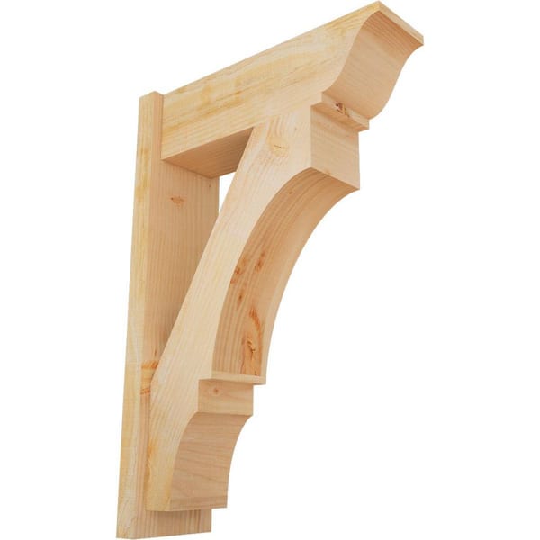 Ekena Millwork 8 in. x 36 in. x 24 in. Balboa Traditional Rough Sawn Douglas Fir Outlooker