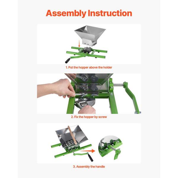 SKYSHALO 1.8 Gal. /7L Fruit and Apple Crusher, Stainless Steel