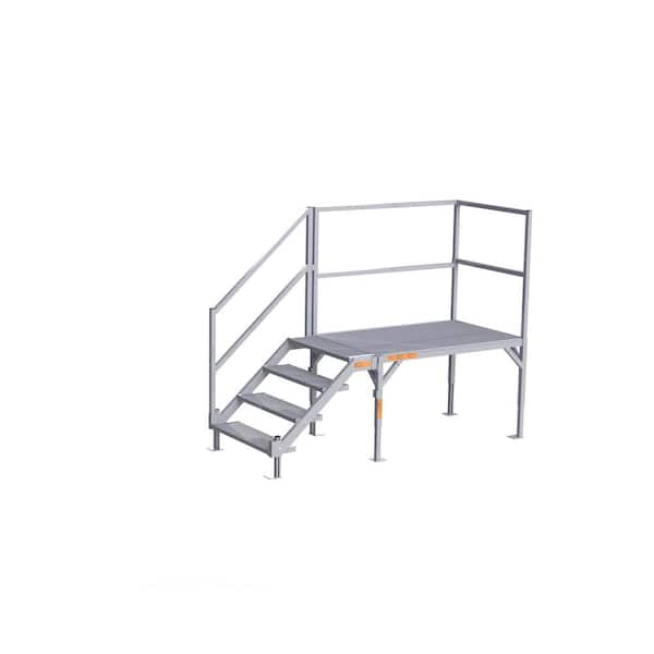 Utility Riser Step EZ-ACCESS FORTRESS 27.5 in. to 42.5 in H OSHA Compliant Aluminum 4 ...
