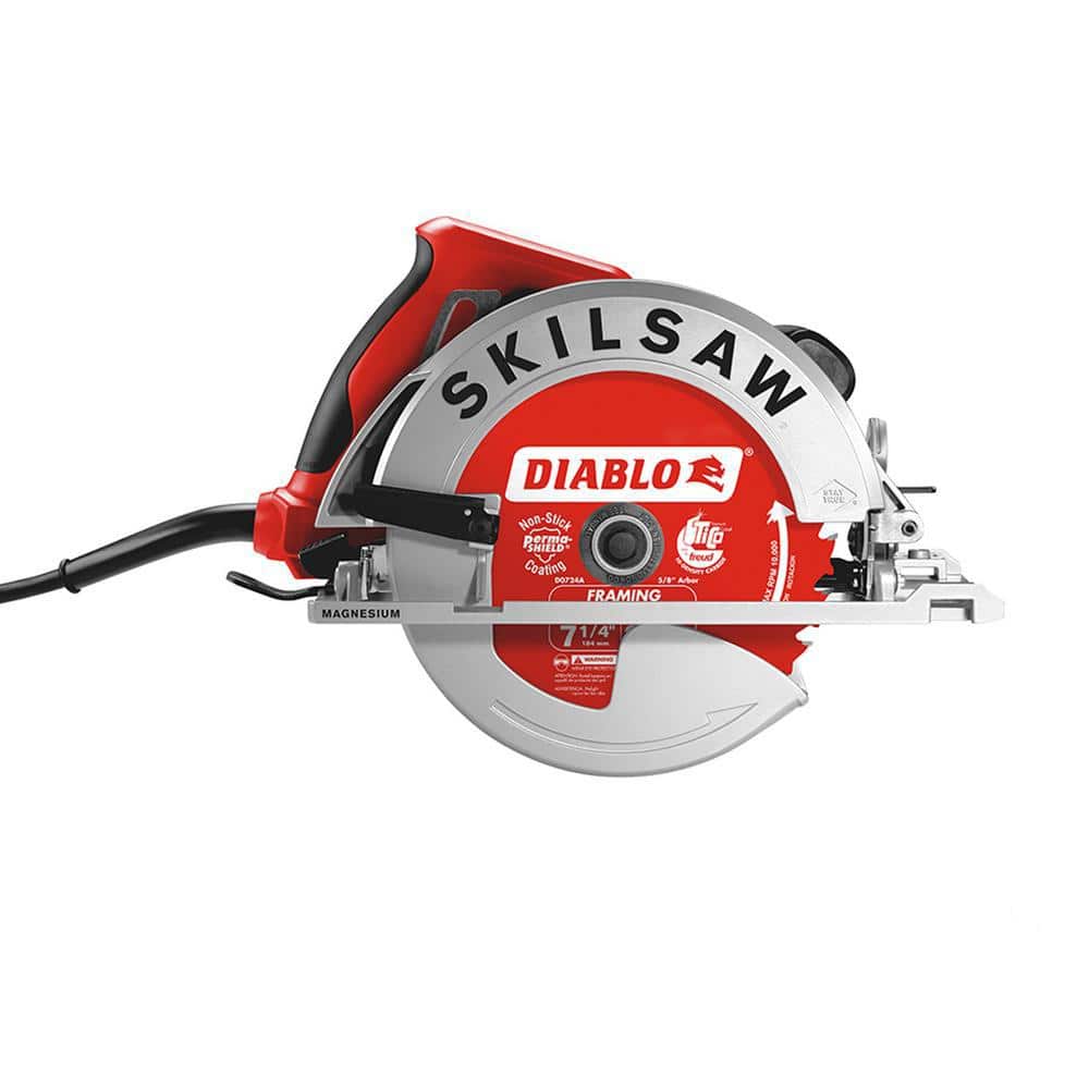 SKILSAW 15 Amp Corded Electric 7-1/4 in. Magnesium SIDEWINDER Circular Saw  with 24-Tooth Diablo Carbide Blade SPT67WM-22 The Home Depot
