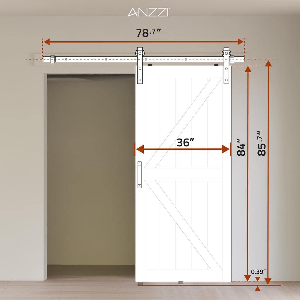 Tan 36" x 84" Sliding Barn Door with Hardware Kit