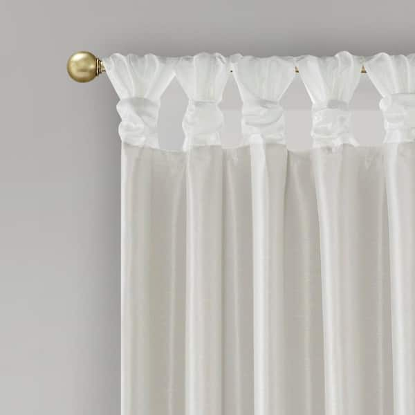 Madison Park Natalie White Polyester 50 in. W x 84 in. L Twist Tab Total  Blackout Curtain (Single Panel) MP40-6366 - The Home Depot