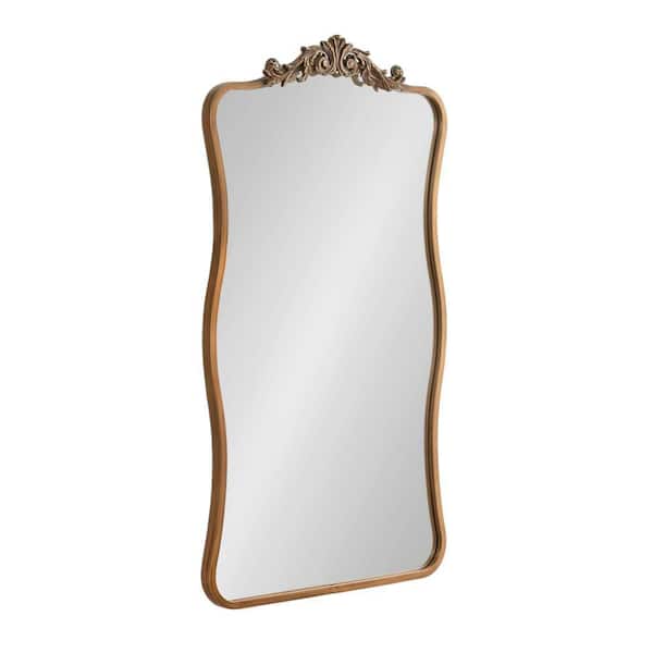 Kate and Laurel Arendahl Gold 24 in. W x 42 in. H Traditional Scalloped Metal Wall Mirror