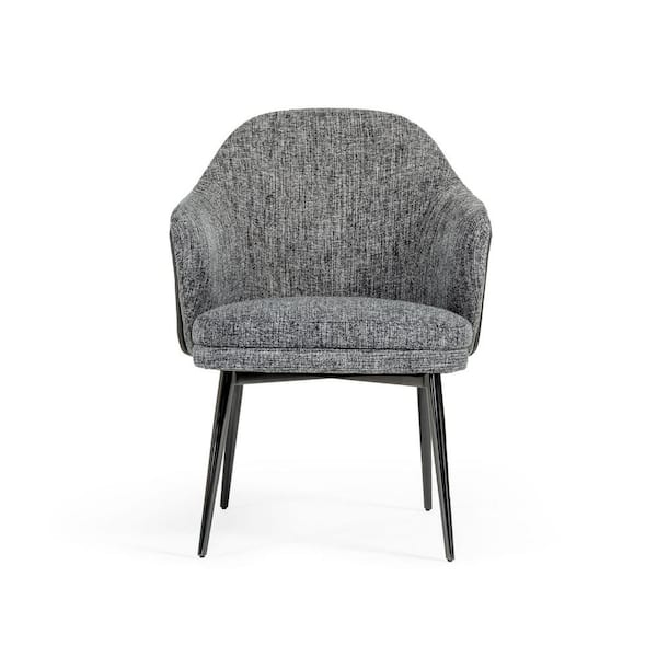 Cora Grey Fabric and Leatherette Dining Chair
