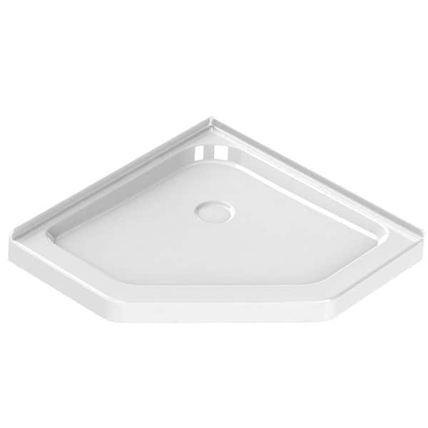 MAAX 36 in. x 36 in. Single Threshold Neo-Angle Shower Base in White