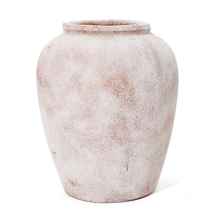 12.4 in. H Multi-Colored Marble Terracotta Vase