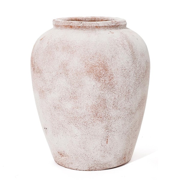 LuxenHome 12.4 in. H Multi-Colored Marble Terracotta Vase