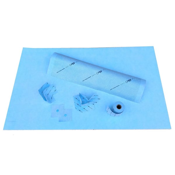 ALINO 36 in W x 60 in L Linear Wall Shower Kit with Wall Membrane and Pre-Sloped Shower Pan without PVC Flange Drain