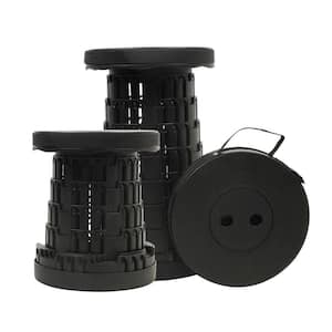 Collapsible Stool Chair with Folding, Sturdy and Portable for Outdoor Camping, Fishing, Hiking and BBQ, Black (1-Pack)
